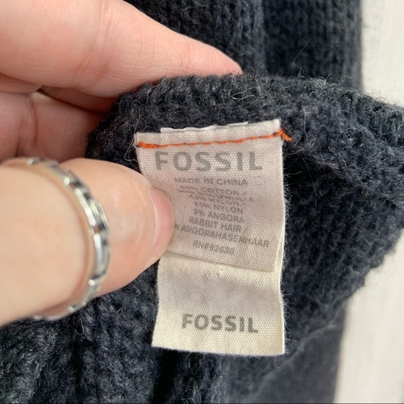 FOSSIL Charcoal Grey Button Sweater Size M - Picture 3 of 6
